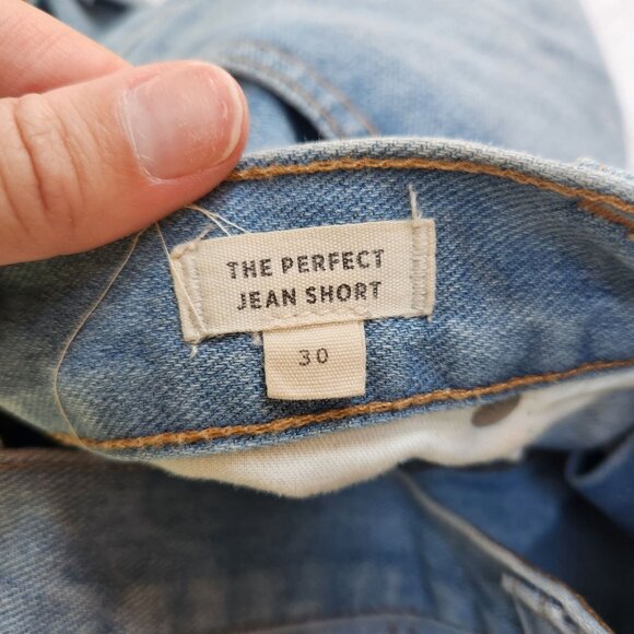 Madewell The Perfect Jean Short Medium Wash Denim Cut-Off Hem Women's 30 - Picture 6 of 8